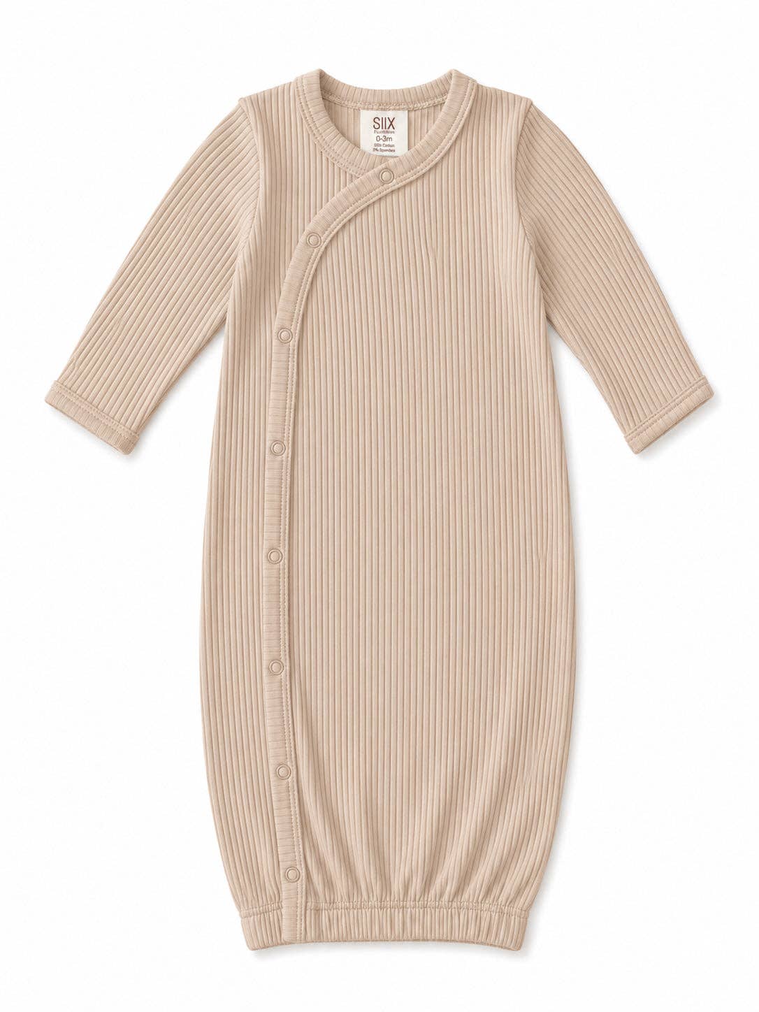 Tan / Ribbed Gown: 0 - 3 mo.