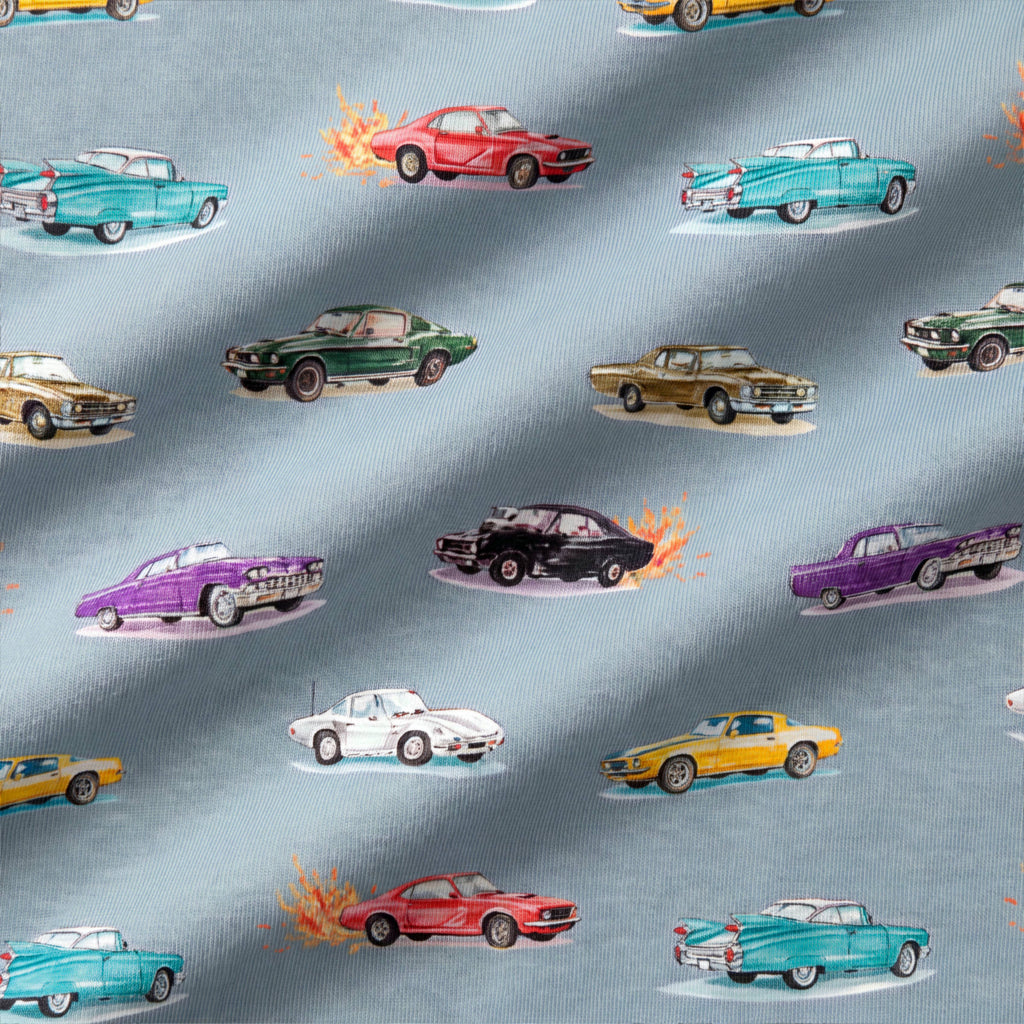 Bamboo Long Sleeve Pajama Set Vintage Cars: M(3T)