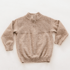 Quarter Zip Sweater Sand - Infant: 9-12M