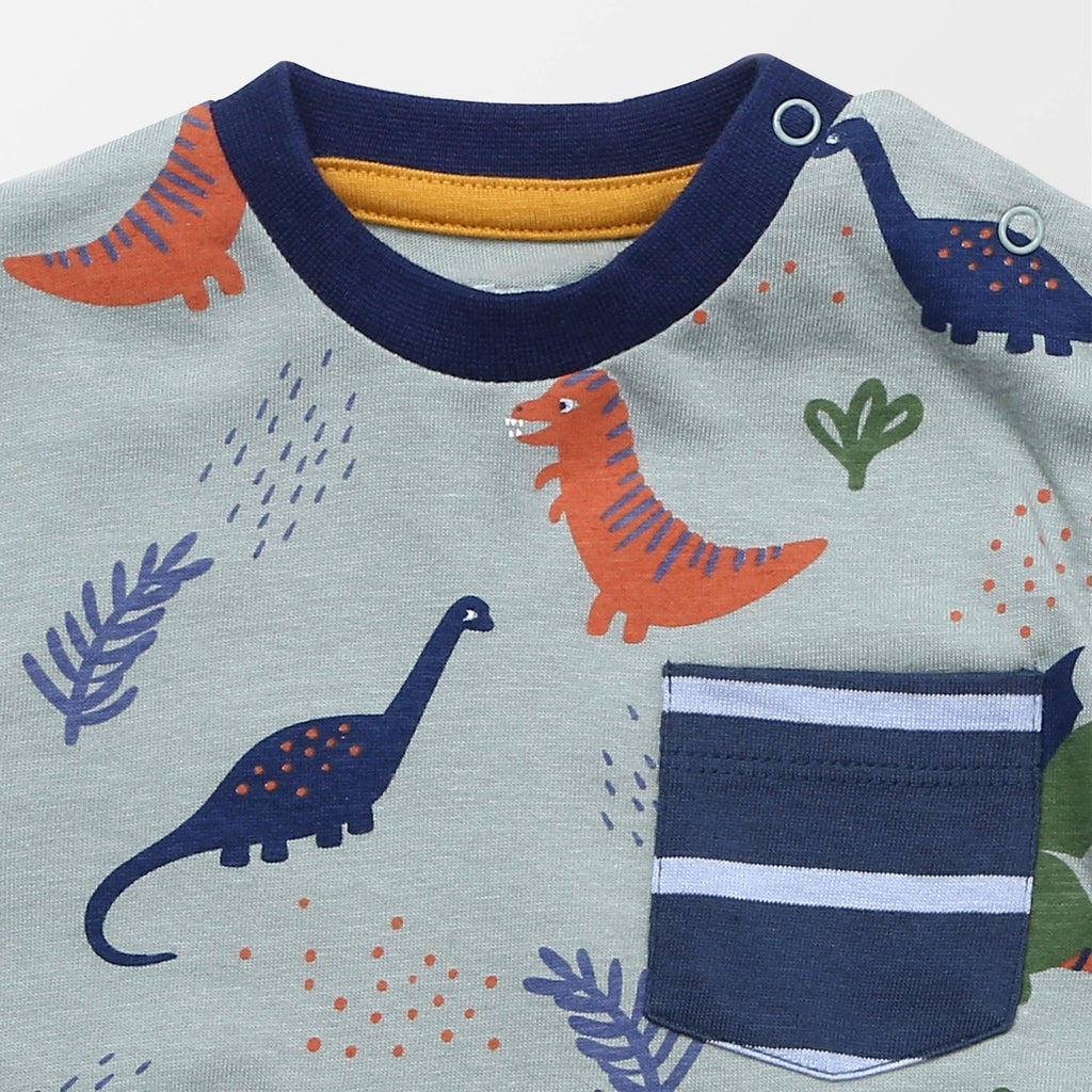 Multicoloured Dinosaur Print Top and Legging Set: 0-3 Months