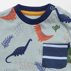 Multicoloured Dinosaur Print Top and Legging Set: 0-3 Months