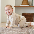 HEIRLOOM COTTON KNIT SETS: Tan / 3-6 Months