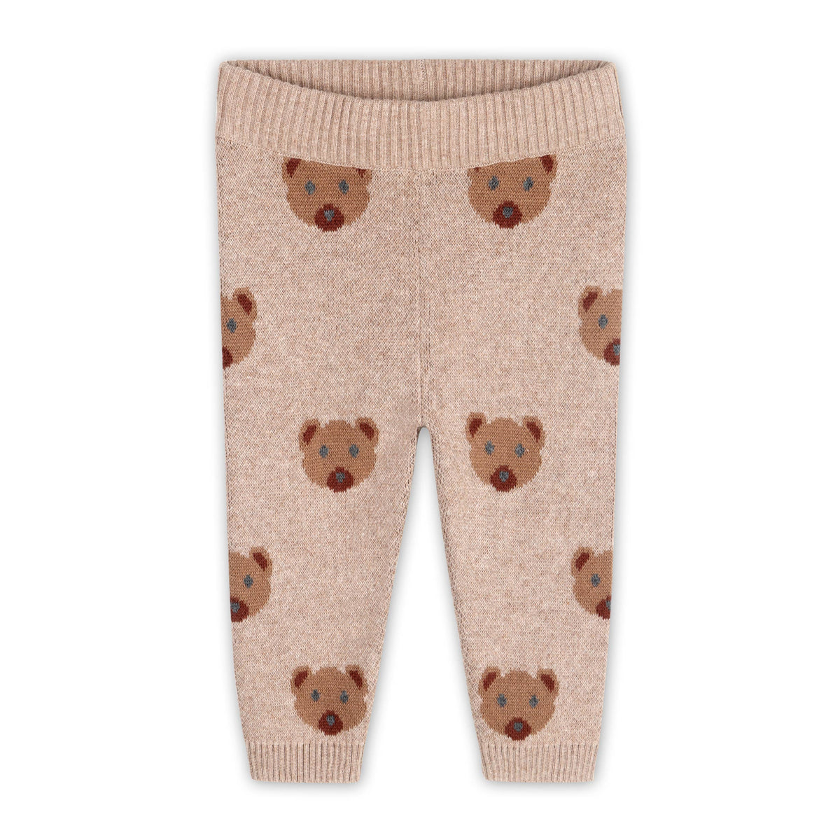 Bear Knit Baby Pullover & Pant Set (Organic Cotton): Marl Brown / 18-24M