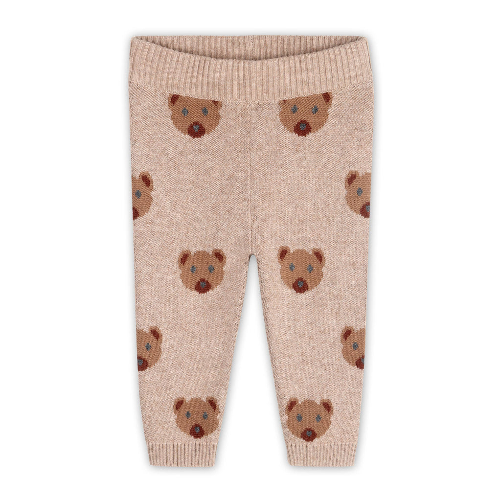 Bear Knit Baby Pullover & Pant Set (Organic Cotton): Marl Brown / 6-12M