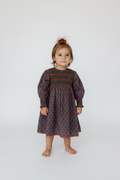 Poppy Smocked Cotton Printed Dress with Pockets — Cotton Girls Dress | Infant to Tween 0-13 Years: 9-12 months