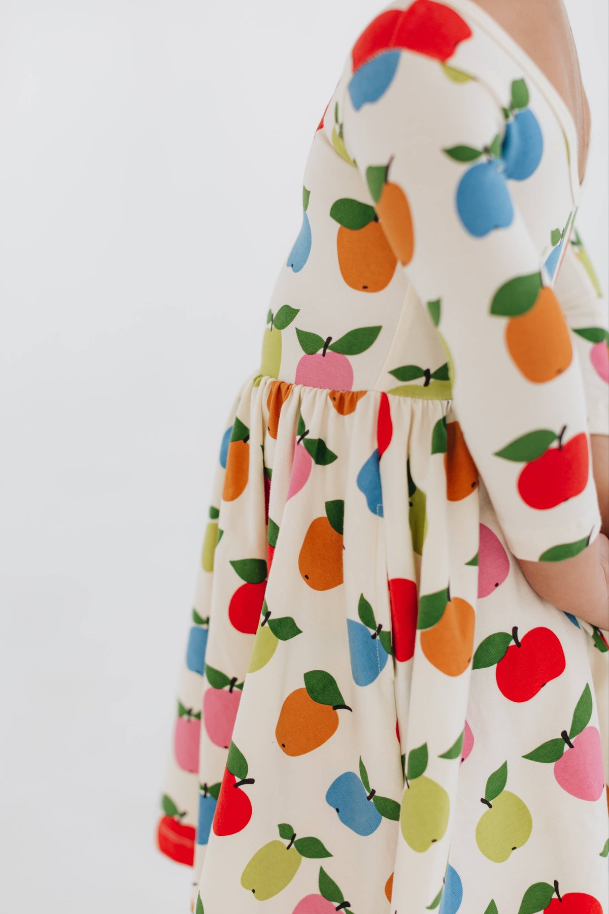 3/4 Sleeve Twirl Dress in Colorful Apples: Apples / 5
