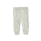 Frenchie Puppy Jacquard Knit Baby Pullover + Pants  Organic: Pearl Grey Heather / 18-24M