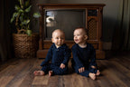 Midnight | Organic Thermal Henley & Jogger Set: 6-9m