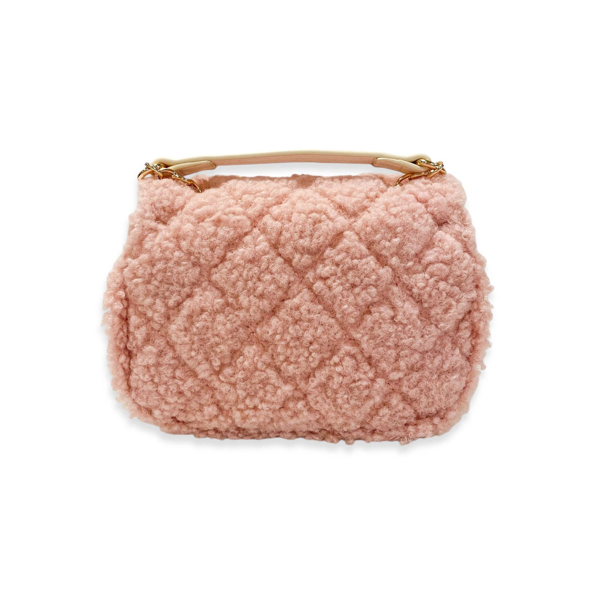 B1388 Sherpa Mixed Quilted Purse (3 Colors): Camel