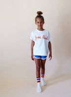 FREE BIRD in burnt orange | Kids Tee: 18-24M / WHITE