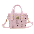Mini Girls' Bucket Bag with Unique Animal Print: Beige