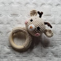 Hand Crochet Khaki Deer Baby Rattle