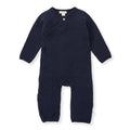 Organic Cotton Quilted Bee Wrap-Front Baby Jumpsuit Midnight / 12 Months