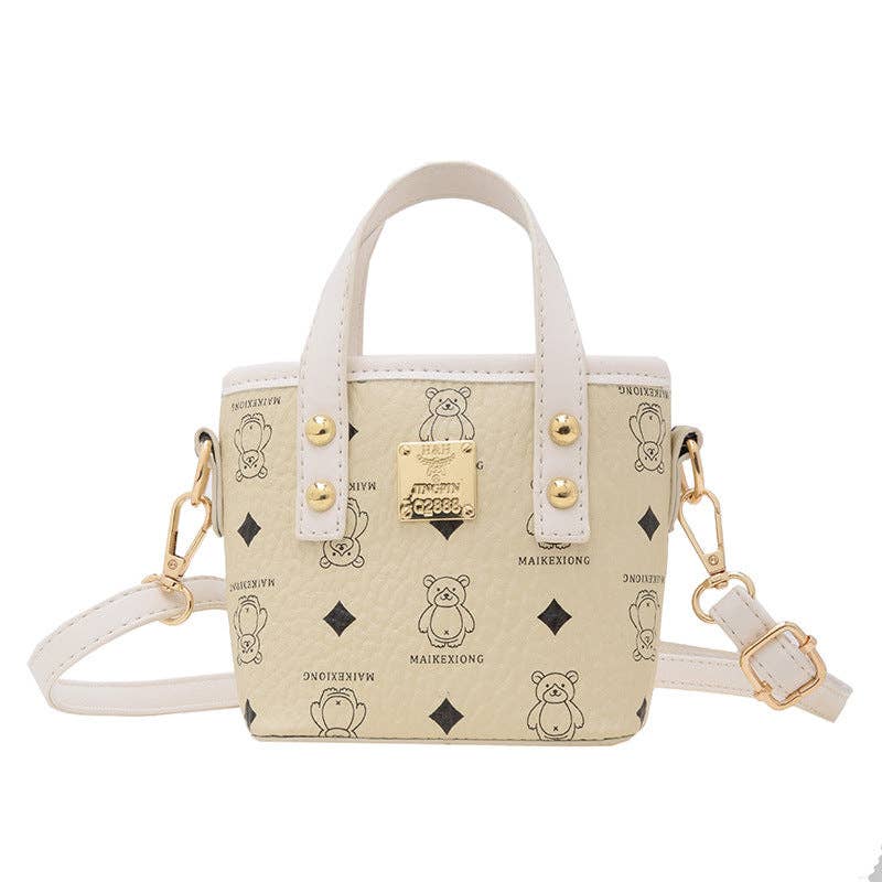 Mini Girls' Bucket Bag with Unique Animal Print: Pink