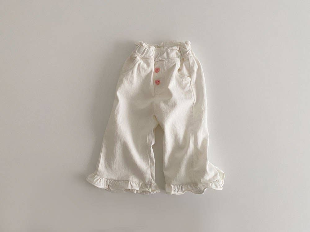 Ruffle Hem Baby Cotton Pants: Pink / 6