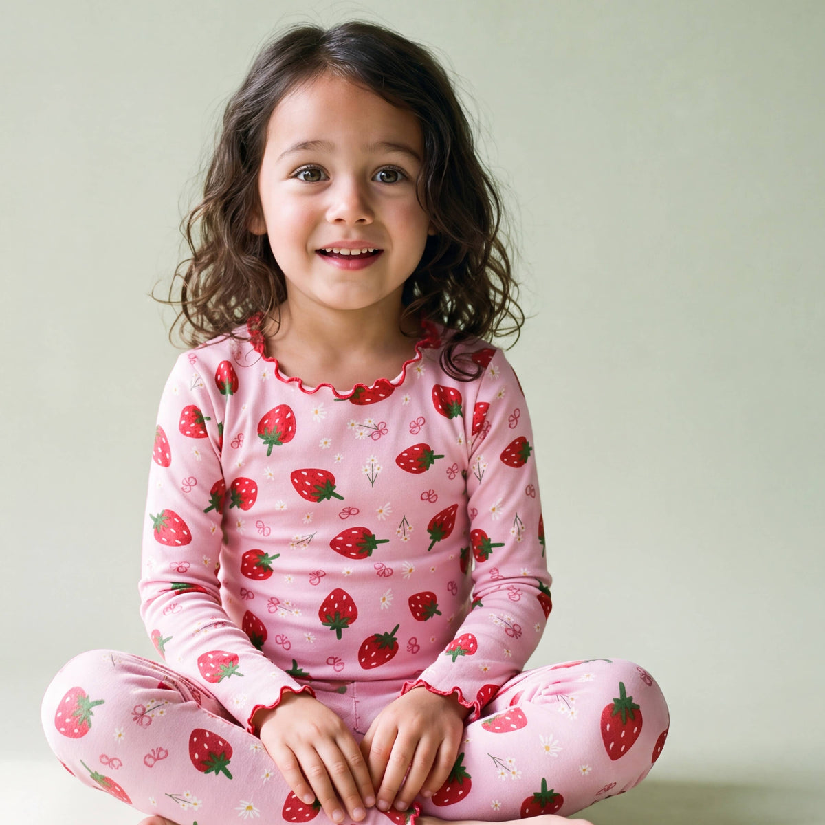Bamboo Long Sleeve Pajama Set Ruby Berry: Ruby Berry / M(3T)