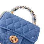 B1382 Sparkly Denim Quilted Purse (3 Colors): Light Blue