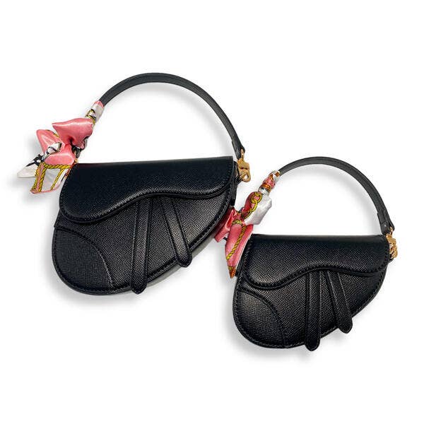B1309 & B1342 Saddle Purse w/ Scarf (6 Colors): FUCHSIA / B1342 - BIG
