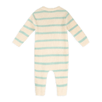 Dog Stripe Textured Knit Baby Jumpsuit (Organic Cotton): Harbor Green Stripe / 3-6M