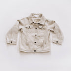 Khaki Distressed Denim Jean Jacket - Child: 3-4T