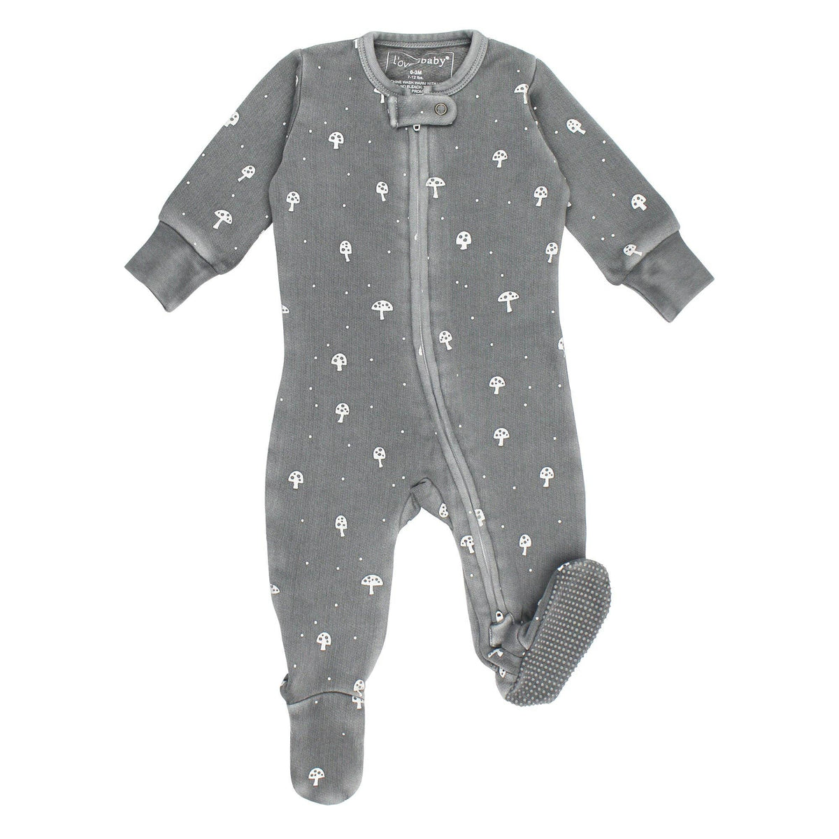 Mist Mushrooms | Organic Cozy Zipper Footie: 3-6m