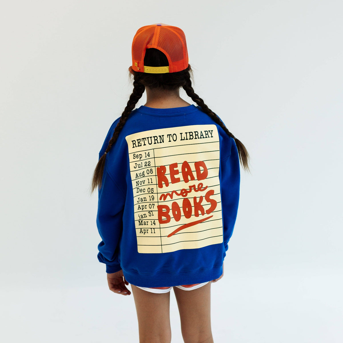 COOL KIDS READ BOOKS | ROYAL BLUE | oversized drop shoulder | KIDS: ROYAL BLUE / 2-4Y PULLOVER