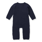 Organic Cotton Quilted Bee Wrap-Front Baby Jumpsuit Midnight / 12 Months