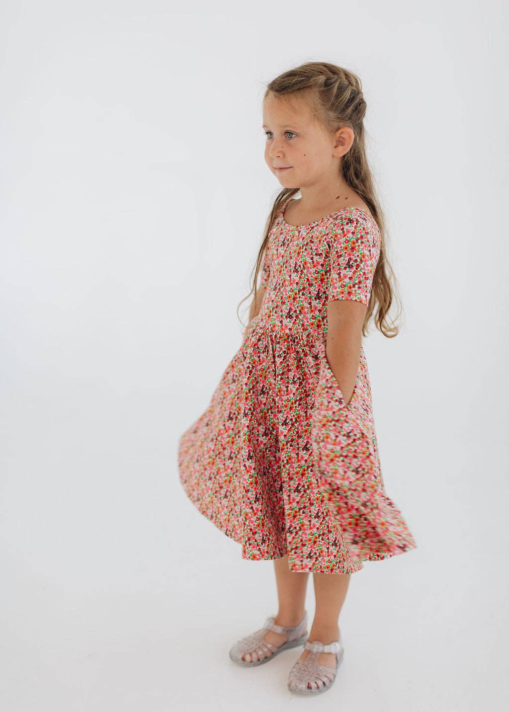 Short Sleeve Twirl Dress in Posy Pop Pre-Sale: Posy Pop / 2