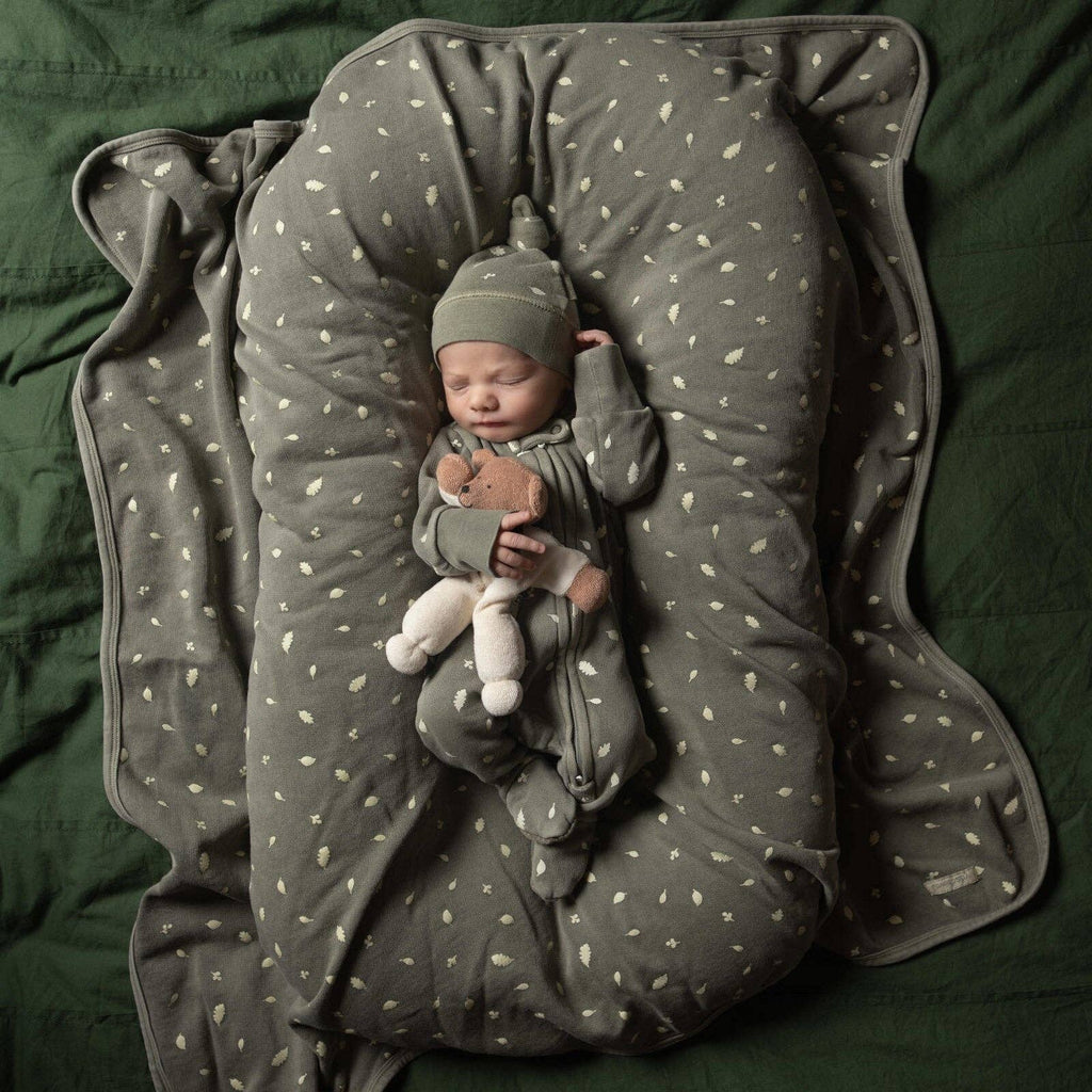 Hunter Leaves | Organic Cozy Zipper Footie: 3-6m