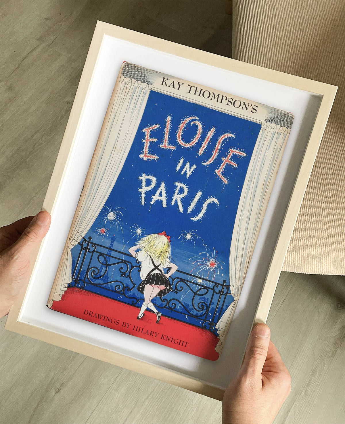 Eloise in Paris Book by Kay Thompson Cover Print: Maple Frame / 11×14"
