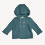 Hooded Double Button Baby Coat Jacket (Organic) 4 Colors: Stone / 6-12M