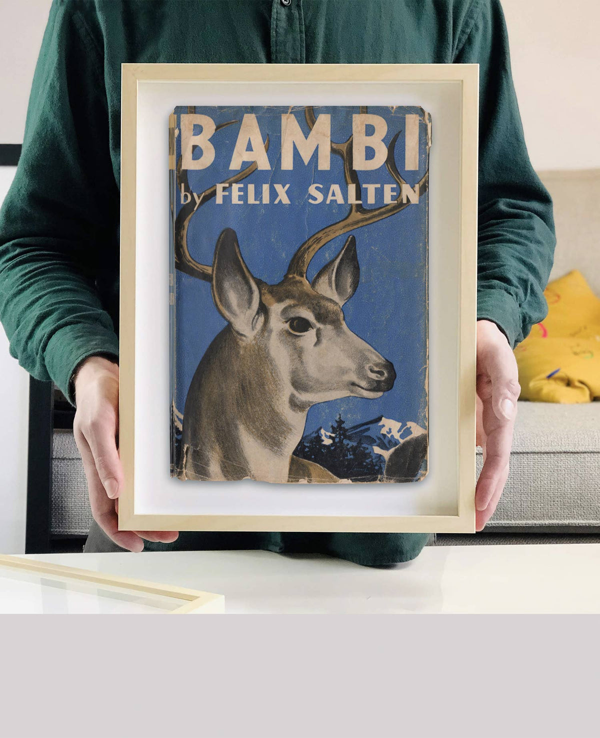 Bambi by Felix Salten Book Cover Print: Maple Frame / 11×14"