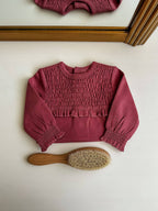 Appleberry | Organic Smocked Chest Bodysuit: 12-18m