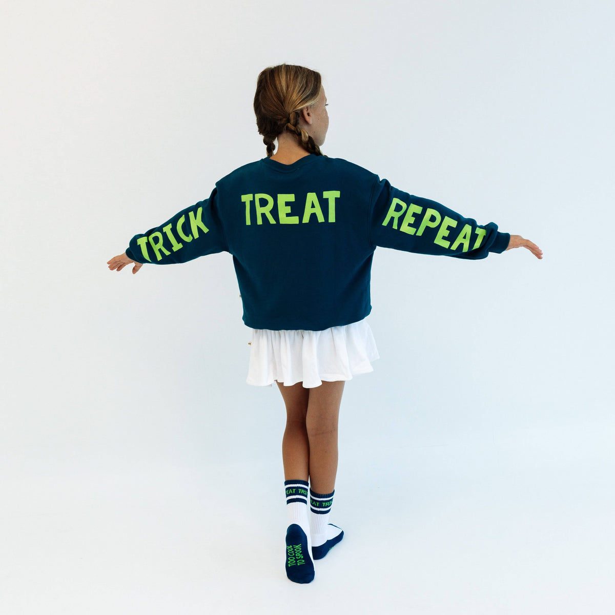 TOO COOL TO SPOOK | oversized drop shoulder | KIDS: DARK BLUE / 4-6 PULLOVER