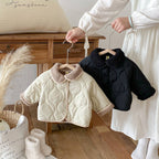 Quilted Baby Jacket with Cozy Collar: Black / 5