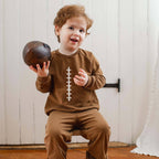 Acid Wash Football Toddler Sweatshirt Set: Hunter / 5 Toddler