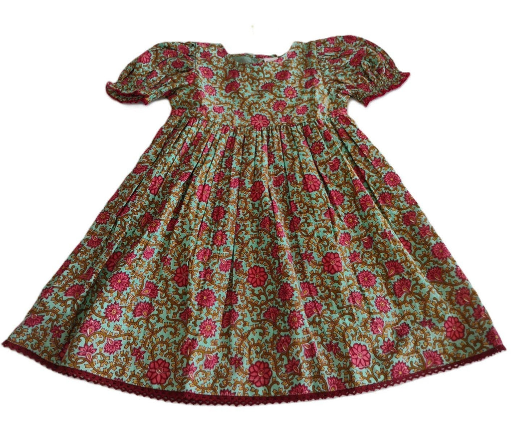 Alisha Swing Dress Turquoise — Cotton Girls Dress | Infant to Tween 0-13 Years: 2Years