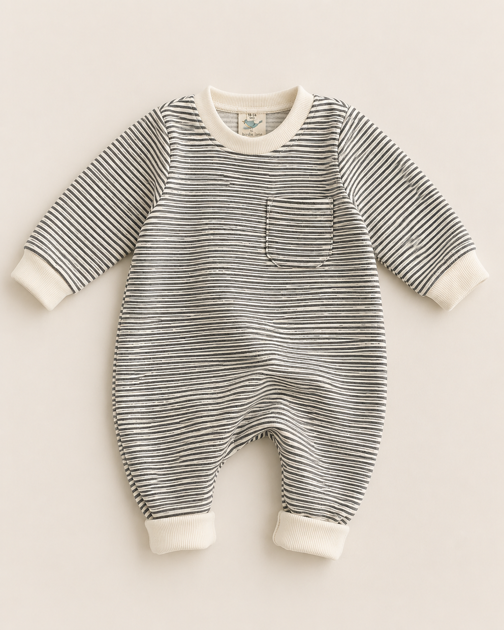 Striped Cozy Romper: 12-18M