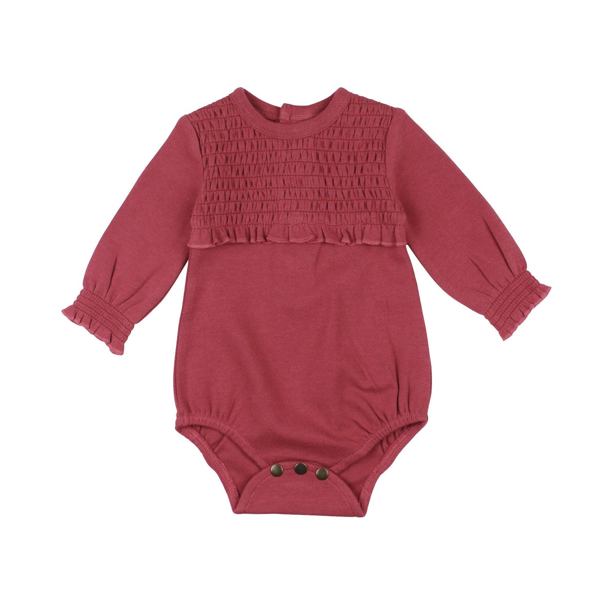 Appleberry | Organic Smocked Chest Bodysuit: 3-6m