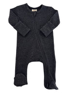 Charcoal Speckle / 2-Way Zip Footie: 0 - 3 mo.