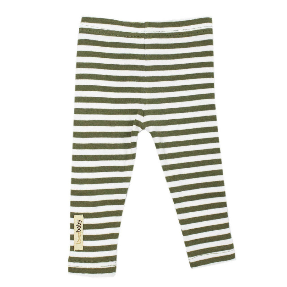 Sage/White | Organic Leggings: 3-6m