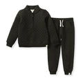 Quilted Organic Cotton Top & Pants Set - Shadow: 3-6M