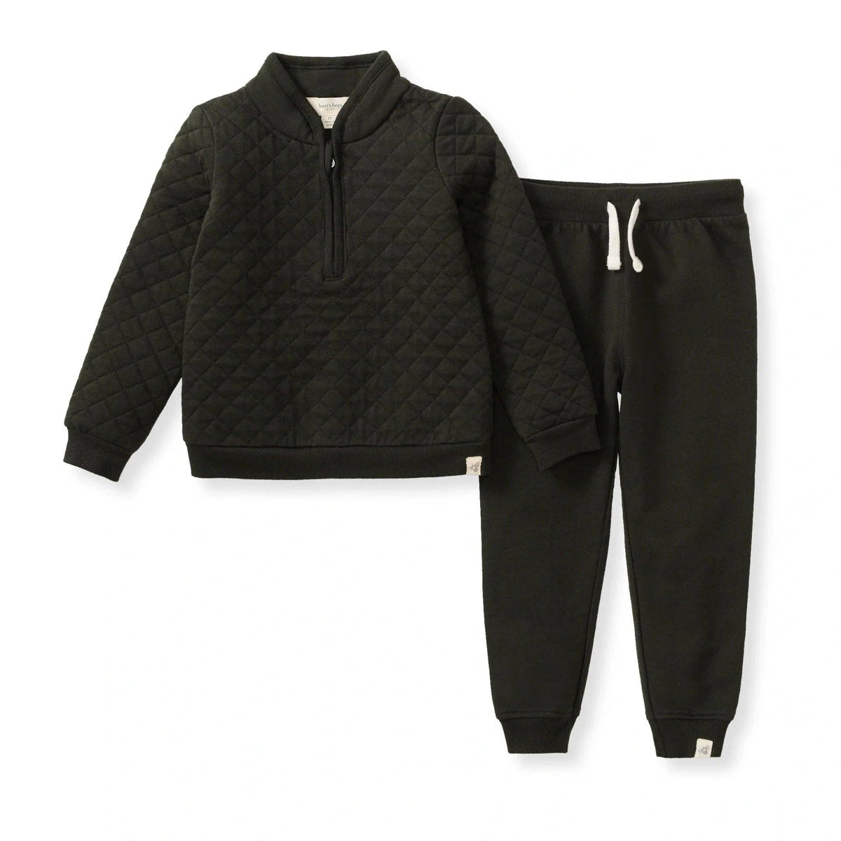 Quilted Organic Cotton Top & Pants Set - Shadow: 3-6M