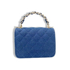 B1382 Sparkly Denim Quilted Purse (3 Colors): Black