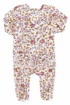Mauvelous Meadow Ruffle Zipper Footie: 3-6 months