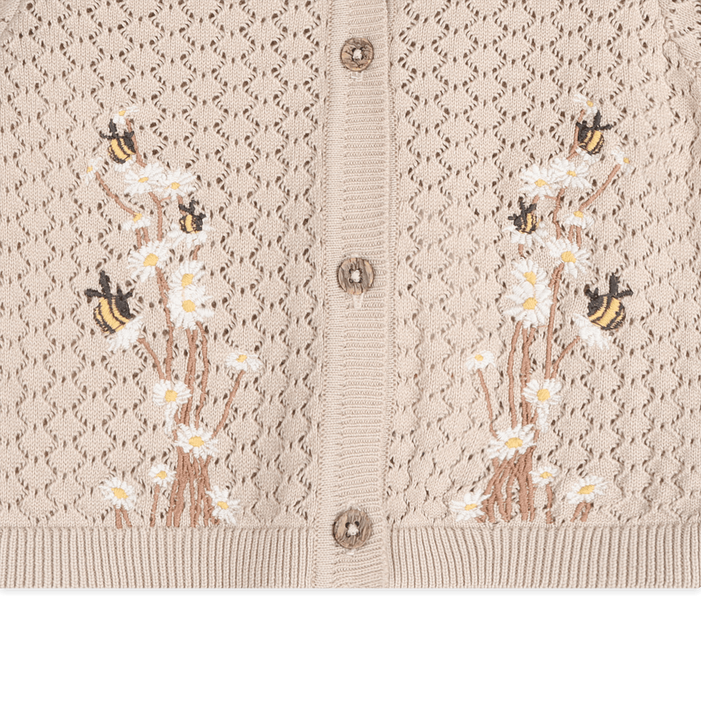 Daisy Bee Baby Knit Top & Pants Set (Organic Cotton): Cottonwood / 18-24M