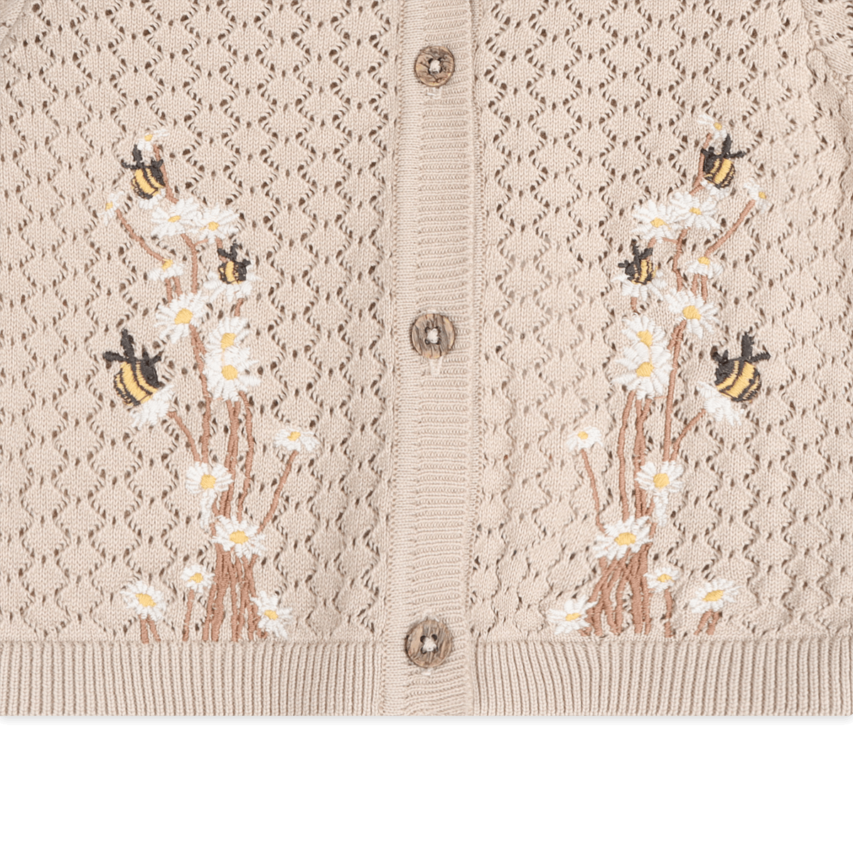 Daisy Bee Baby Knit Top & Pants Set (Organic Cotton): Cottonwood / 12-18M