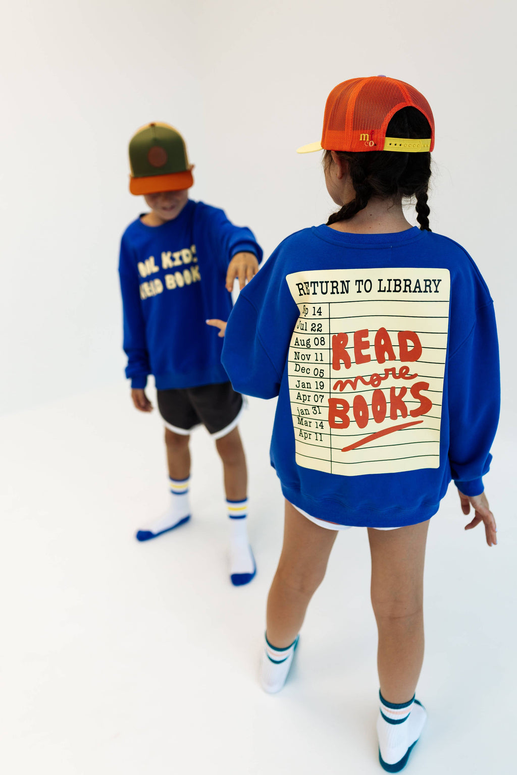 COOL KIDS READ BOOKS | ROYAL BLUE | oversized drop shoulder | KIDS: ROYAL BLUE / 2-4Y PULLOVER