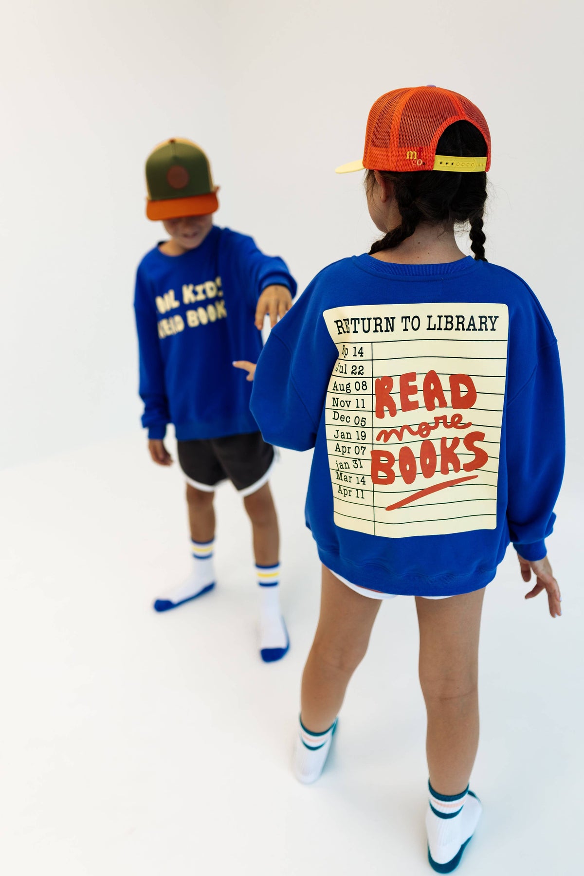 COOL KIDS READ BOOKS | ROYAL BLUE | oversized drop shoulder | KIDS: ROYAL BLUE / 2-4Y PULLOVER