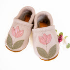 Tulip on Oyster Leather Shoes Moccs Baby and Toddler: 4   (12m)5"